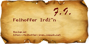 Felhoffer Irén névjegykártya