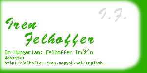 iren felhoffer business card
